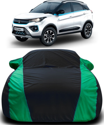 APNEK Car Cover For Tata Nexon (With Mirror Pockets)(Black, Green)