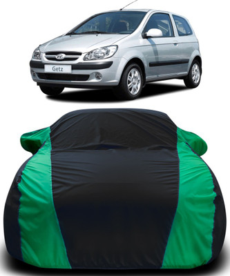 Gavya Car Cover For Hyundai Getz (With Mirror Pockets)(Black, Green)