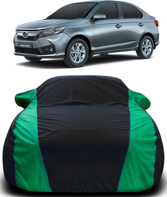 APNEK Car Cover For Honda Amaze (With Mirror Pockets)(Black, Green)
