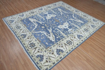 Carpetcarts Blue, Beige Wool Carpet(8 ft,  X 10 ft, Rectangle)