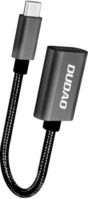 DUDAO USB Type C Cable 5 A 0.17 m Unbreakable Braided cable L15T- USB C OTG(Compatible with iPhone 15 & iPad, Samsung Oppo Vivo, OnePlus Real MI, All Type-C Devices OTG Cable, Gray, One Cable)