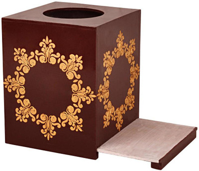 Lal Haveli 1 Compartments MDF tissue paper holder for dining table(Brown)