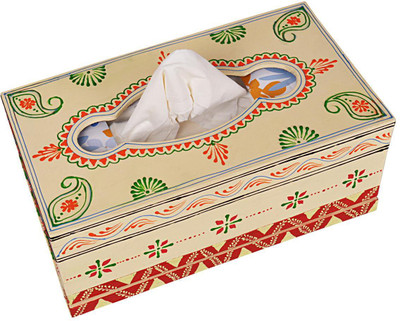 Lal Haveli 1 Compartments MDF tissue paper holder for dining table(Off White)