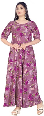 REYANS Women Maxi Purple Dress