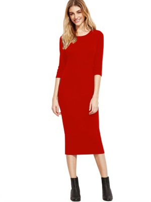 Trendz Creation Women Bodycon Red Dress