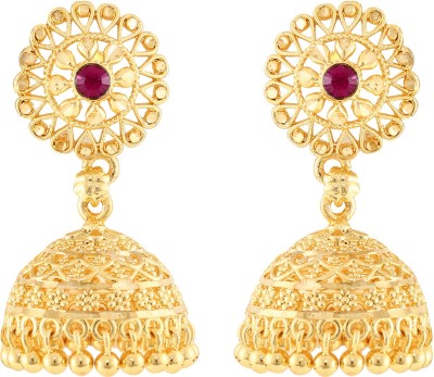 MEENAZ 1 one gram gold jewellery 18k earrings jhumki Traditional south indian Screw Back Micron Peacock 22kt Golden Jhumka Jhumki Stud Combo Earrings Stylish Ear rings Antique Ethnic Fancy Party wear Valentine Maharashtrian Temple Jewellery For Women girls wedding bridal Latest design South Indian W