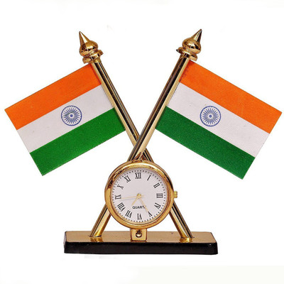 mushti national cross Flag With Watch Double Sided Wind Car Dashboard Flag(Polyester)