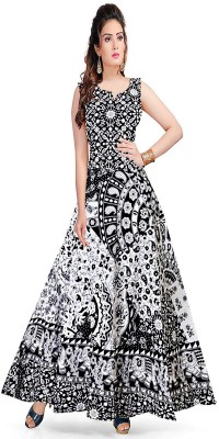 Shree Disha Flared/A-line Gown(Black)