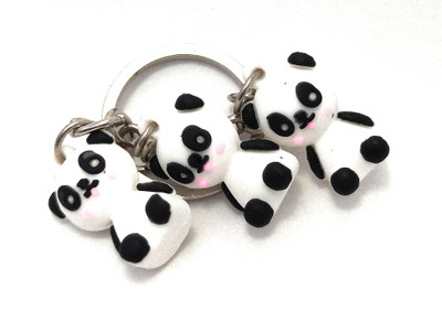 Key Era 3pc Joint Rubber Panda Kungfu Keyring Key Chain