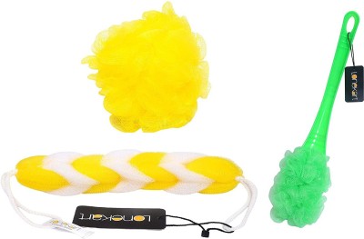 Lonekart Loofah(Pack of 3, Yellow, Green, White)