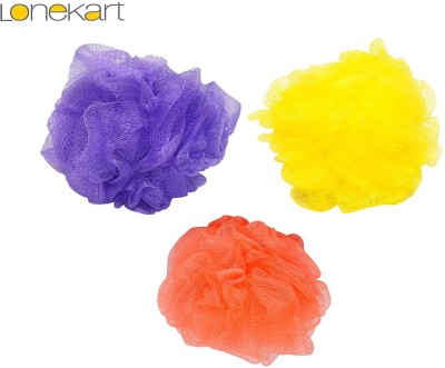 Lonekart Loofah(Pack of 3, Peach, Purple, Yellow)