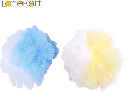 Lonekart Loofah(Pack of 2, Blue, Yellow, White)