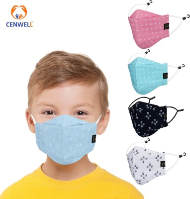CENWELL 100 % Cotton Kids 3D Face Mask Reusable Washable Breathable Skin Friendly N95 Soft Cotton Fabric Face Mask with Adjustable Ear loops for Boys Girls Children Babies (Anti Pollution Mask , Anti Viral Mask , Anti Bacterial Mask ) (School Mask , Outdoor Mask , Kids Party Mask) (Child Mask , Kids