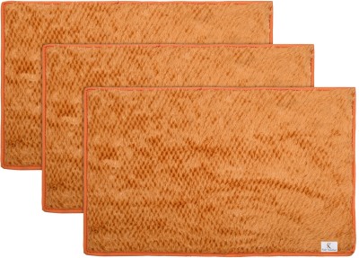 KUBER INDUSTRIES Microfiber Door Mat(Gold, Free, Pack of 3)