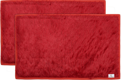 KUBER INDUSTRIES Microfiber Door Mat(Red, Free, Pack of 2)