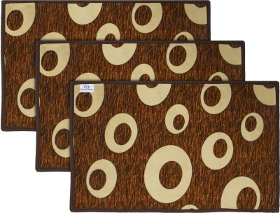 Heart Home Microfiber Door Mat(Brown, Free, Pack of 3)