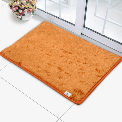 KUBER INDUSTRIES Microfiber Door Mat(Orange, Free)