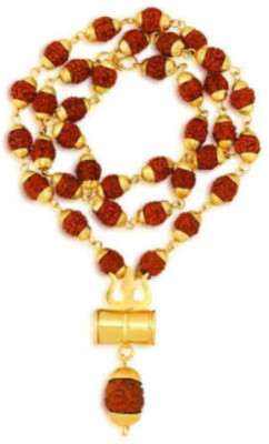 A1 Laxmi Ganesh Shiv Shakti Kavach 5 Mukhi Rudraksha Mala With Shiv Trishul & Damru Mahadev Damroo Chain Gold-plated Plated Brass Chain Gold-plated Plated Brass Chain Wood Necklace Set A1 Laxmi Ganesh Shiv Shakti Kavach 5 Mukhi Rudraksha Mala With Shiv Trishul & Damru Mahadev Damroo Chain Gold-plated Plated Brass Chain Gold-plated Plated Brass Chain Wood Necklace Set