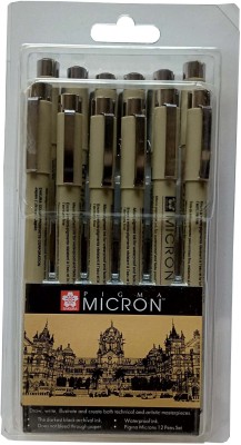 SAKURA Pigma Micron 12 Pens (Black Ink) Set-A for Calligraphy(Pack of 12, Black)