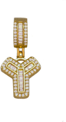 ZIVOM Y-Pendant Only Gold-plated Cubic Zirconia Copper Pendant