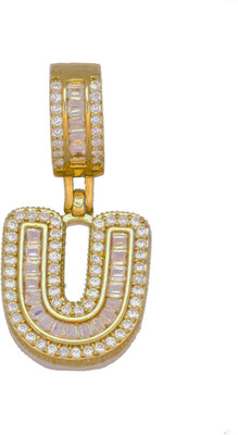 ZIVOM U-Pendant Only Gold-plated Cubic Zirconia Copper Pendant