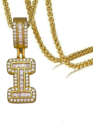 ZIVOM I-Pendant Chain Gold-plated Cubic Zirconia Copper Pendant Set