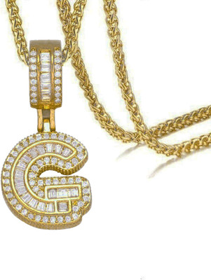 ZIVOM G-Pendant Chain Gold-plated Cubic Zirconia Copper Pendant Set