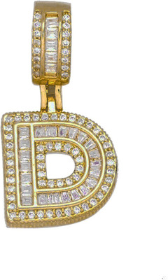 ZIVOM D-Pendant Only Gold-plated Cubic Zirconia Copper Pendant