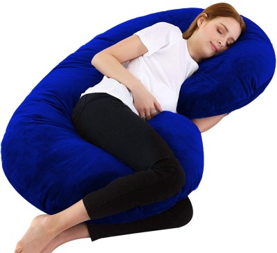 Daddy Cool C Velvet Microfibre Solid Pregnancy Pillow Pack of 1(Royal Blue)