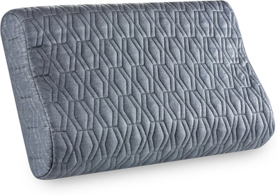 The White Willow Cervical Orthopedic Small Size Contour Neck Support Memory Foam Solid Orthopaedic Pillow Pack of 1(Grey)