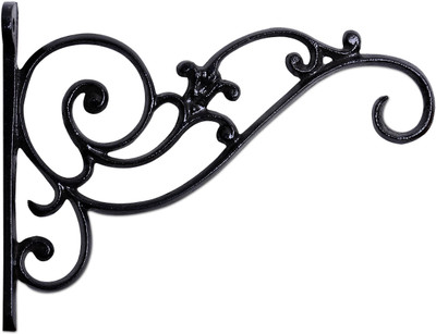 Sharpex Iron Plant Hanging Hooks Wall Brackets for Planter Bird Feeder Lanterns Wind Chimes with Screws - Black - Set of 2… Plant Container Set(Pack of 2, Metal)