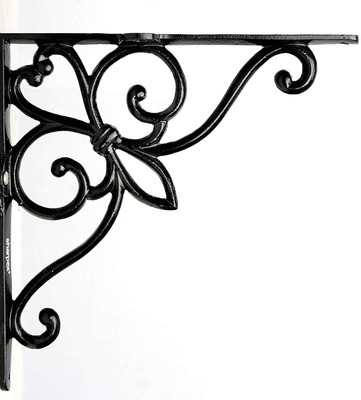 Sharpex Plant Hanging Hooks Flower Shape Wall Brackets for Planter Bird Feeder Lanterns Wind Chimes with Screws - Black - Set of 2… Plant Container Set(Pack of 2, Metal)