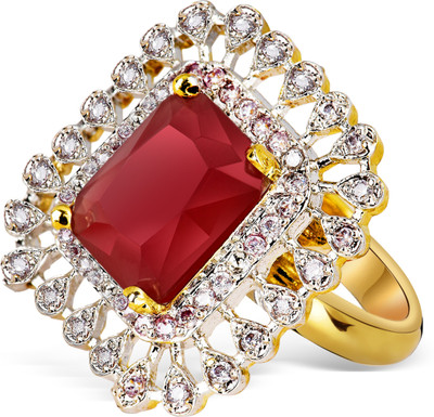 Shwartz Alloy Crystal Gold Plated Ring