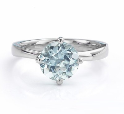 KUNDLI GEMS Aquamarine Ring Natural Stone Original And Certified Astrological purpose for unisex Stone Aquamarine Silver Plated Ring