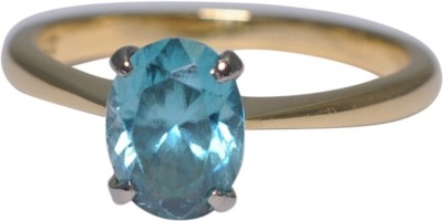 RATAN BAZAAR Stone Aquamarine Gold Plated Ring