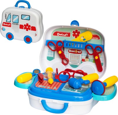 WISHKEY Doctor Set Pretend Play Learning Educational Tool Toy With Portable Medical Clinic Suitcase & Equipments -18 Pcs