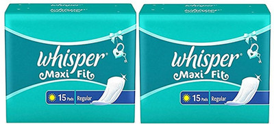Whisper 15+15 Sanitary Pads Maxi Fit Regular Sanitary Pad(Pack of 2)