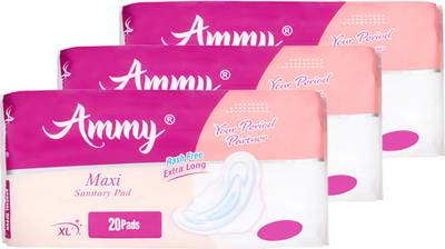 Ammy Maxi Extra Long XL Sanitary Pad  (Pack of 72)