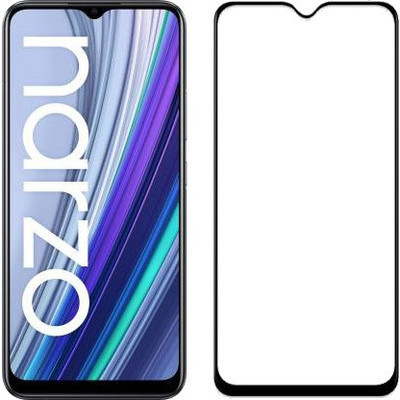 HOBBYTRONICS Edge To Edge Tempered Glass for Realme Narzo 30A(Pack of 1)