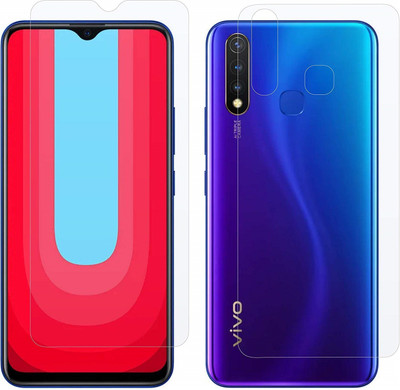 ELEF Front and Back Tempered Glass for Vivo U20 Front Premium Tempered Glass Back 0.3mm Flexible Trink(Pack of 2)