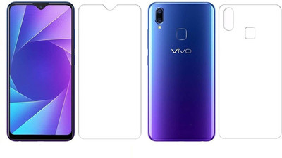 ELEF Front and Back Tempered Glass for Vivo V11i Front Premium Tempered Glass Back 0.3mm Flexible Trink(Pack of 2)