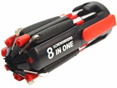 Gilhot 8 in 1 Multi-Function Screwdriver Kit | Tool Kit Set with 6 LED Portable Torch Combination Screwdriver Set(Pack of 1)