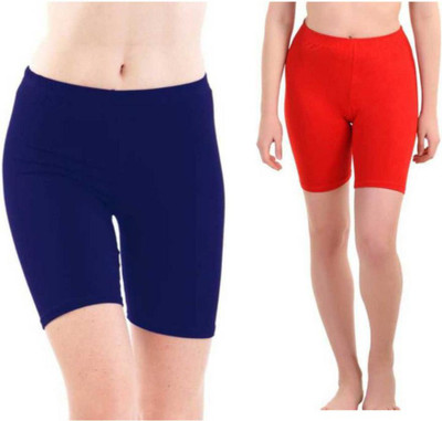 ARSHEEN ADORE Solid Women Blue, Red Cycling Shorts