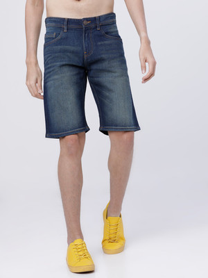 HIGHLANDER Solid Men Blue Denim Shorts