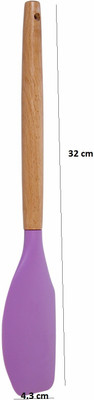 VIJAY EXPORT SILICONE SPATULA WITH WOODEN HANDLE NON STICK Rubber Spatula(Pack of 1)
