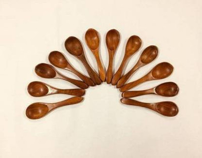 manzees Wooden Table Spoon Set(Pack of 12)