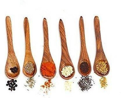 manzees Wooden Table Spoon Set(Pack of 6)