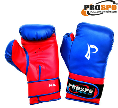 PROSPO Boxing Gloves for Kids, Boxing Gloves with Wraparound Velcro Strap, Size 8oz Boxing Gloves(BLUE-RED)