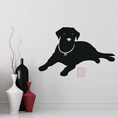 amazinghubsolution 60 cm a..fullblackdog Self Adhesive Sticker(Pack of 1)