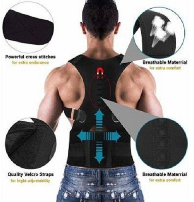 Ritu Men Women Back Brace Magnetic Back Support Abdominal Belt(Black)